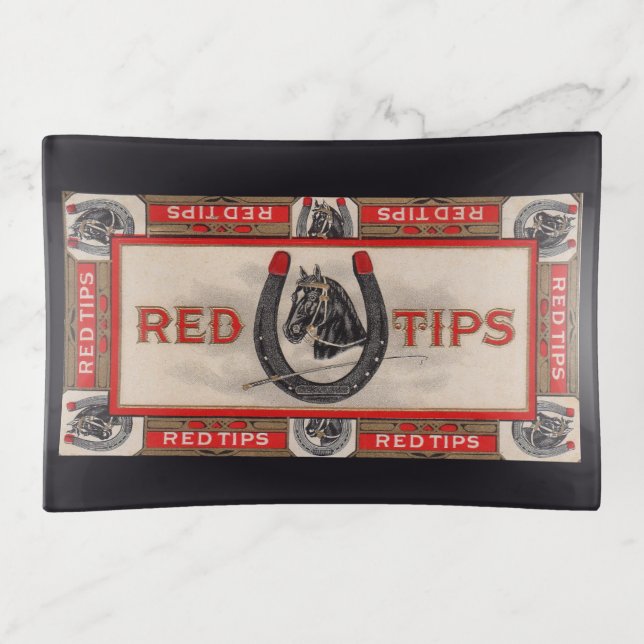 Red Tips cigar label Trinket Tray (Front)