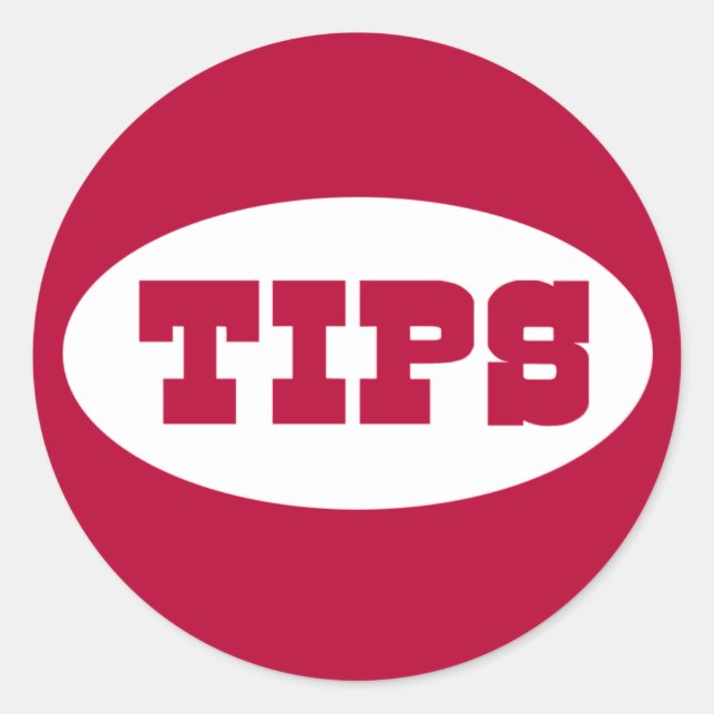 Red TIPS Tip Jar Stickers (Front)