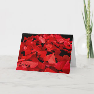 Red Tissue Chain Hearts Card