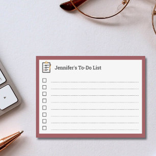 Red To-Do List with Clipboard and Pen Post-it Notes