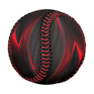 Red to the Point Abstract Design Baseball