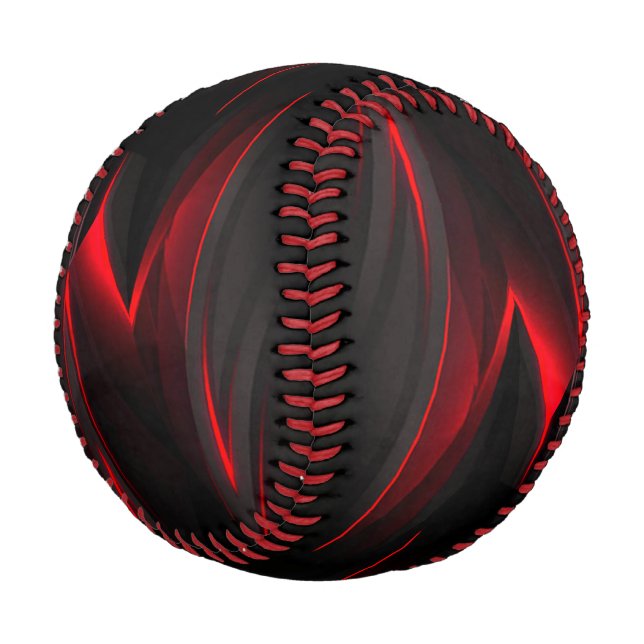 Red to the Point Abstract Design  Baseball (Angled)