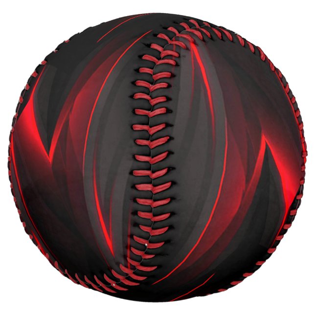 Red to the Point Abstract Design  Softball (Angled)