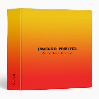 Red to yellow ombre background 3 ring binder
