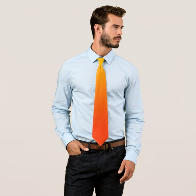 Red to yellow ombre neck tie (In Situ)