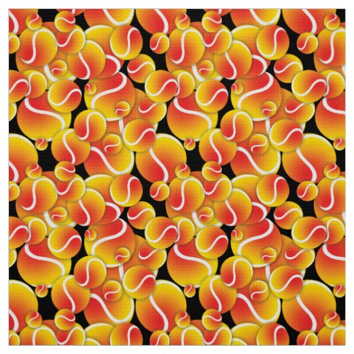 Red to Yellow tennis balls Fabric