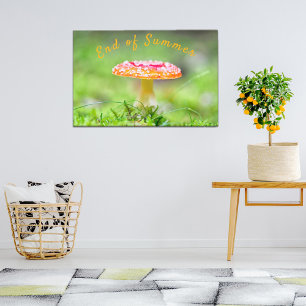 Red toadstool mushroom fall end of summer photo poster