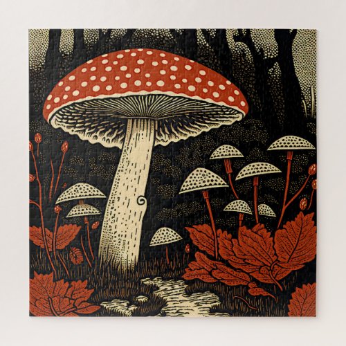Red Toadstools _ Amanita Muscaria  Jigsaw Puzzle