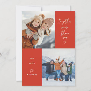 Red Together More Than Ever 2-Photo Holiday Card