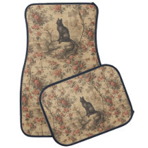 Red Toile Chinoiserie Cat Damask