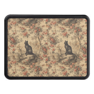 Red Toile Chinoiserie Cat Damask Hitch Cover