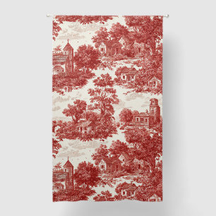 Red Toile Countryside Scene (8) Blackout Curtains