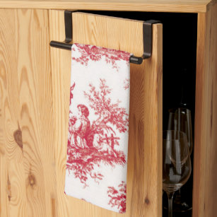 Red Toile Holiday Kitchen Towel