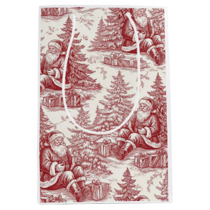 Red Toile Medium Gift Bag