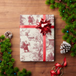 Red Toile Santa Claus Vintage Gift Wrapping Paper<br><div class="desc">Beautiful quaint deep red toile pattern holiday wrapping paper for all your gift giving.</div>