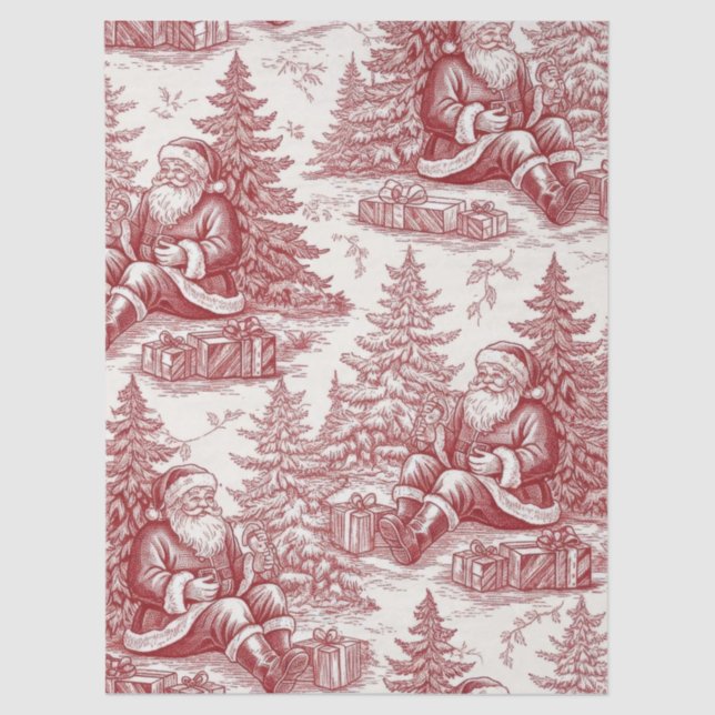 Red Toile Tissue Paper (Front)