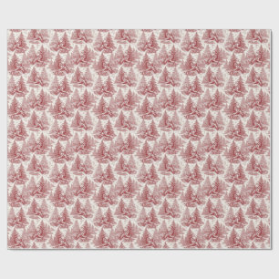 Red Toile Wrapping Paper