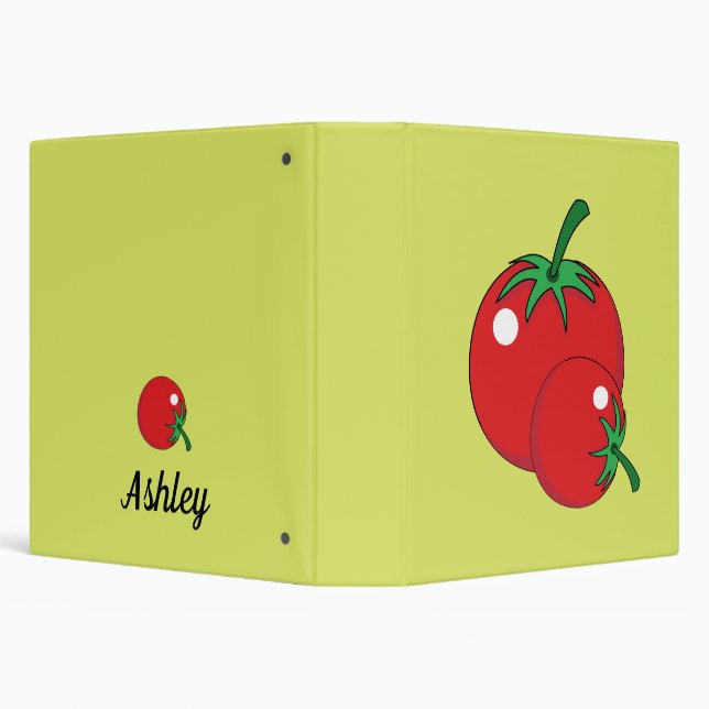 Red Tomato | Add your Name or Text 3 Ring Binder (Background)
