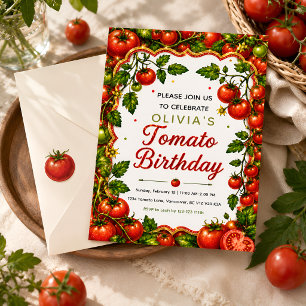 Red Tomato Birthday Invitation