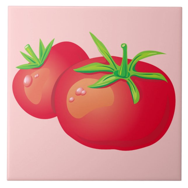 Red Tomato Decorative Kitchen Tile (Front)
