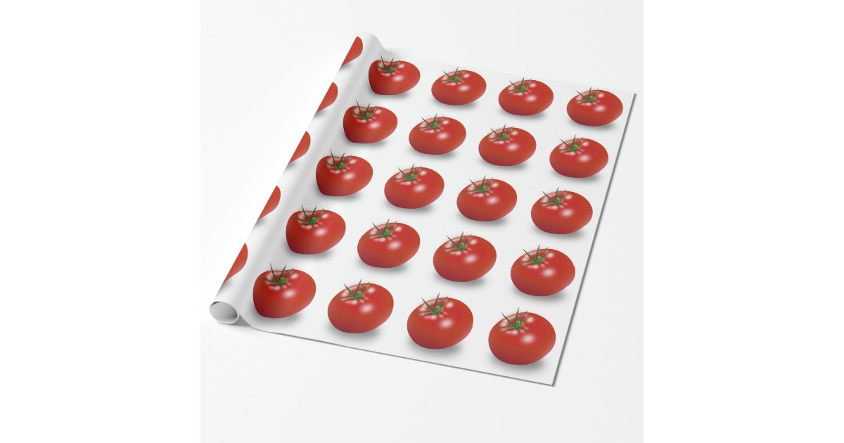 Red Tomato Design Wrapping Paper | Zazzle