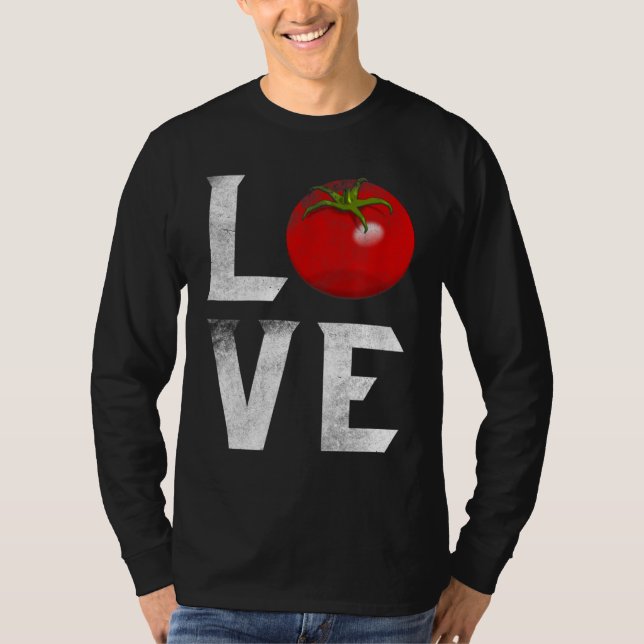 Red Tomato Gardener I Love Gardening Vegetables Ve T-Shirt (Front)
