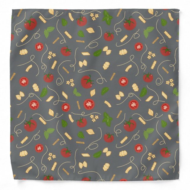 Red Tomato Green Basil Golden Pasta Bandana (Front)