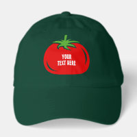 Red tomato logo cap with custom text | Funny hats
