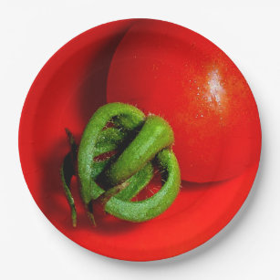 Red tomato paper plate