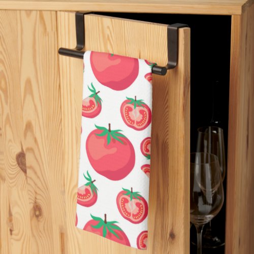 Red Tomato Pattern Cute So Funny     Kitchen Towel