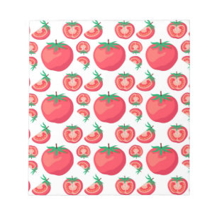 Red Tomato Pattern Cute So Funny Notepad