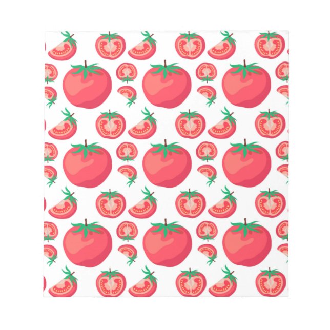 Red Tomato Pattern Cute So Funny   Notepad (Front)