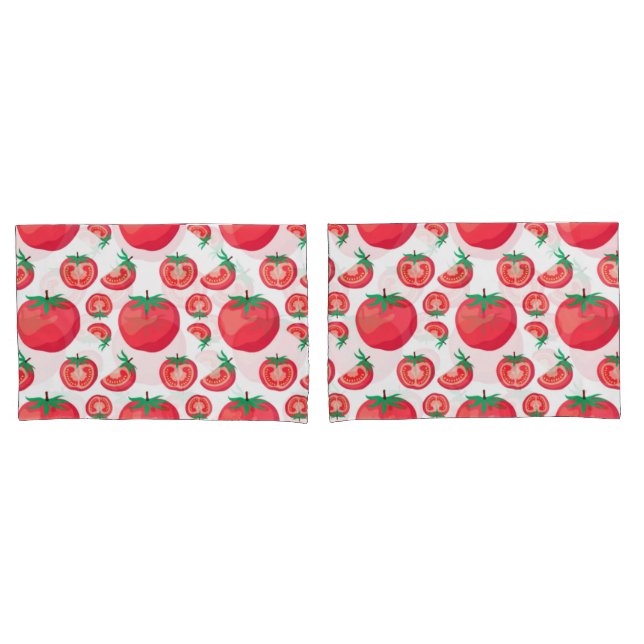 Red Tomato Pattern Cute So Funny     Pillow Case (Front-Set)