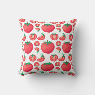 Red Tomato Pattern Cute So Funny  Throw Pillow