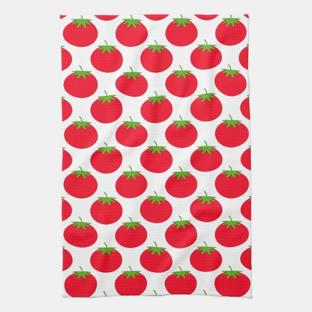 Red Tomato Pattern. Kitchen Towel (Vertical)