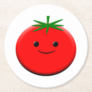 Red Tomato  Round Paper Coaster