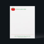 Red tomato vegetable logo letterhead template<br><div class="desc">Red tomato vegetable logo letterhead template. Elegant typography template for office or personal use. Add your own personalized name and address. Custom office supplies and stationery items. Great for dietitian, nutritionist, diet company, fruit producer, farmer, homestead, clinic, salon, vegetarian, vegan etc. Blank stationery for printing documents at home or at...</div>