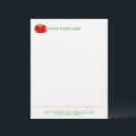 Red tomato vegetable logo letterhead template<br><div class="desc">Red tomato vegetable logo letterhead template. Elegant typography template for office or personal use. Add your own personalized name and address. Custom office supplies and stationery items. Great for dietitian, nutritionist, diet company, fruit producer, farmer, homestead, clinic, salon, vegetarian, vegan etc. Blank stationery for printing documents at home or at...</div>