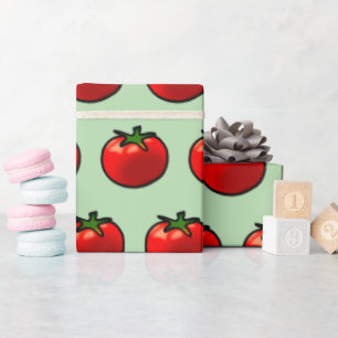 Red Tomato Whimsical Custom Art Wrapping Paper