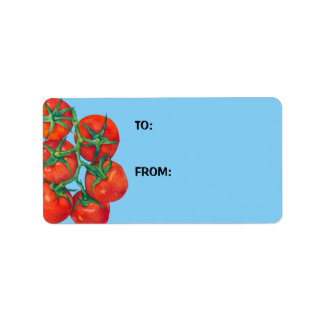 Red Tomatoes blue Gift Tag
