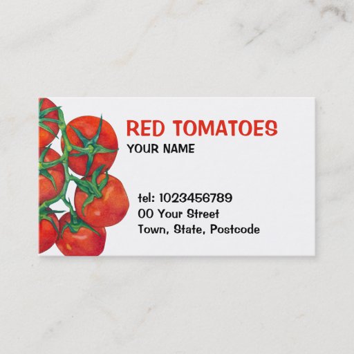 Customizable Red Tomatoes Business Card