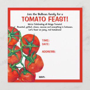 Red Tomatoes Feast Invitation Card