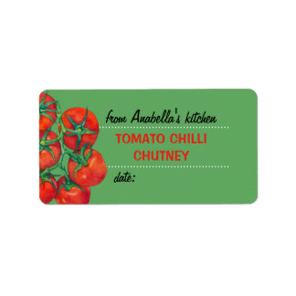 Red Tomatoes green 2 Kitchen Preserves Label
