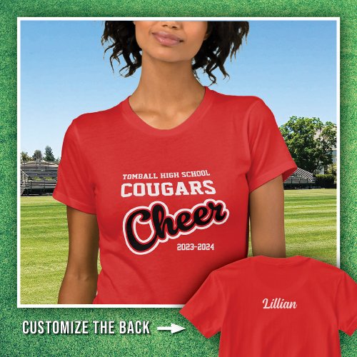 Red Tomball High School Cougars Cheer 2023_2024 T_Shirt