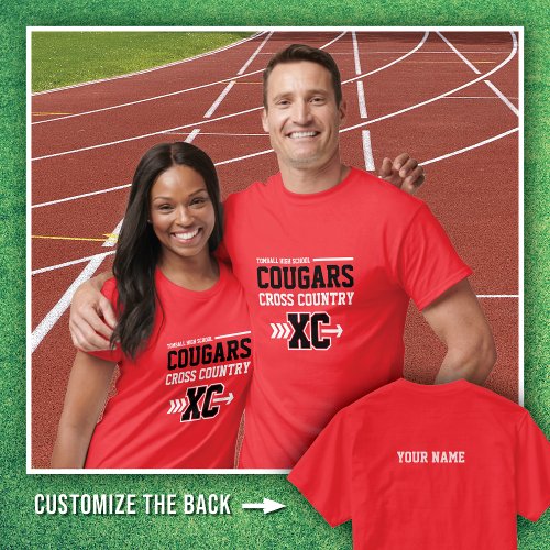 Red Tomball High School Cougars Cross Country T_Shirt