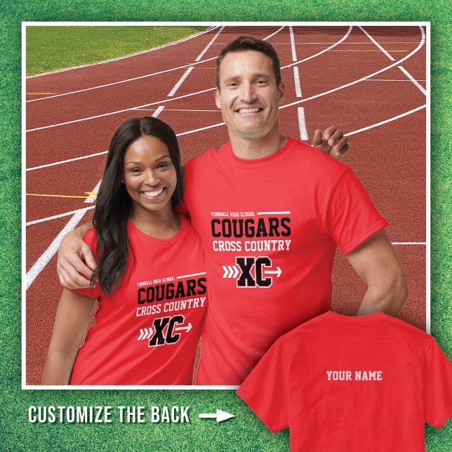 Red Tomball High School Cougars Cross Country T-Shirt (Creator Uploaded)