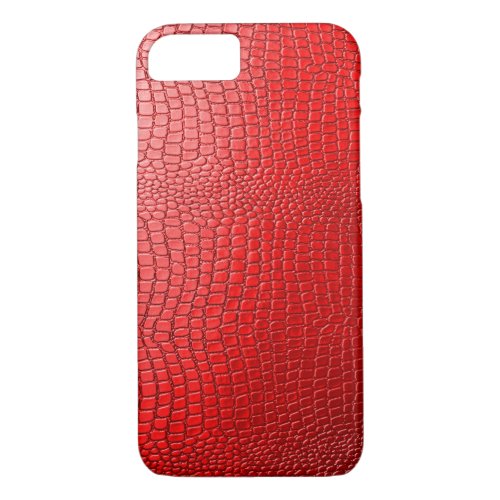 Red Tones Snake Skin Leather Pattern Print iPhone 87 Case