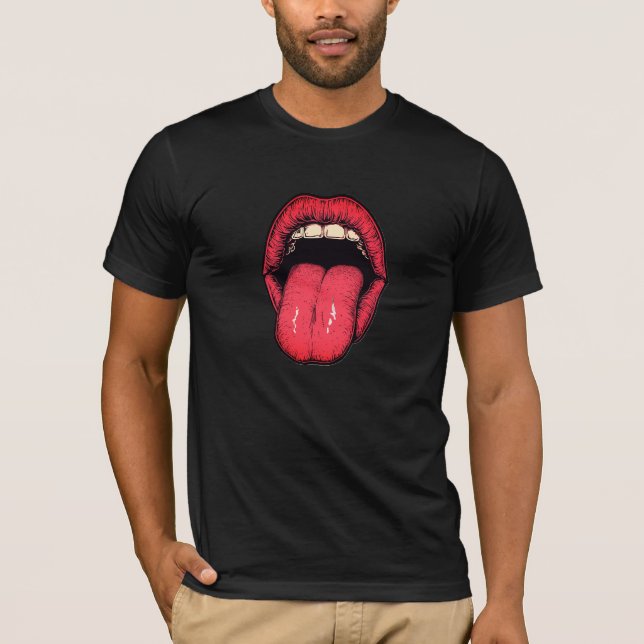 Red Tongue Icon of the Bold Pop Expression T-Shirt (Front)