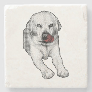 Red tongue, merry pause stone coaster