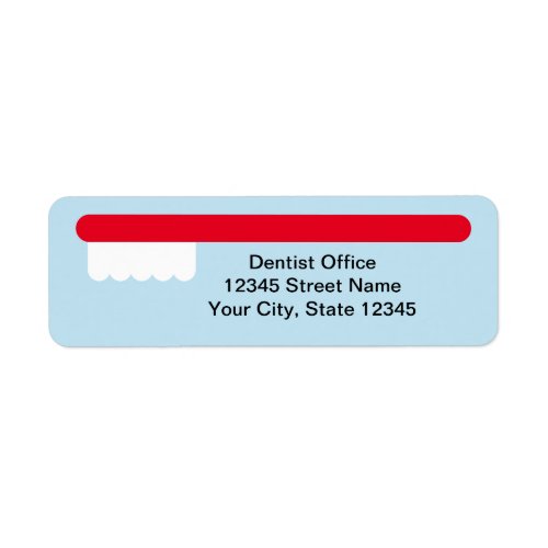Red toothbrush logo dentist office return address label